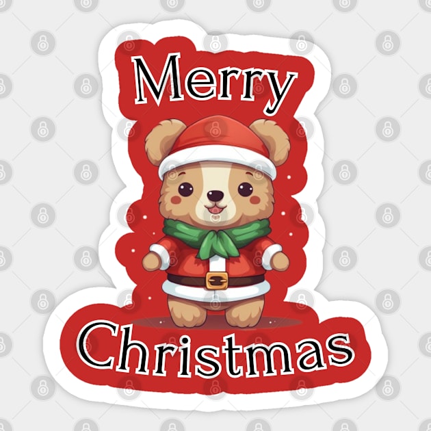 Baby Bear Santa Costiume Merry Christmas Sticker by NatashaCuteShop